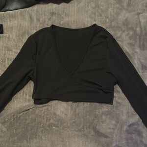 sexy black crossover shirt